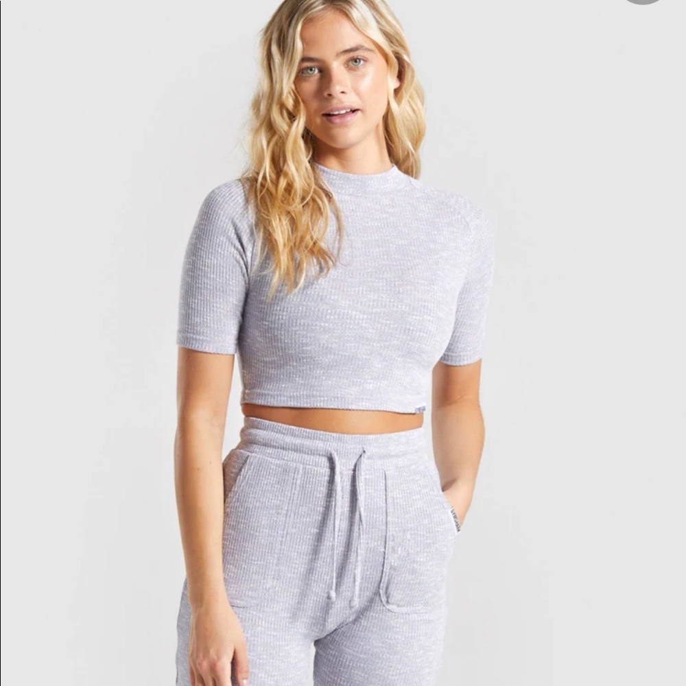 Gymshark Lilac Marl Slounge Set | Size Medium Top/Small Bottoms | Brand new top